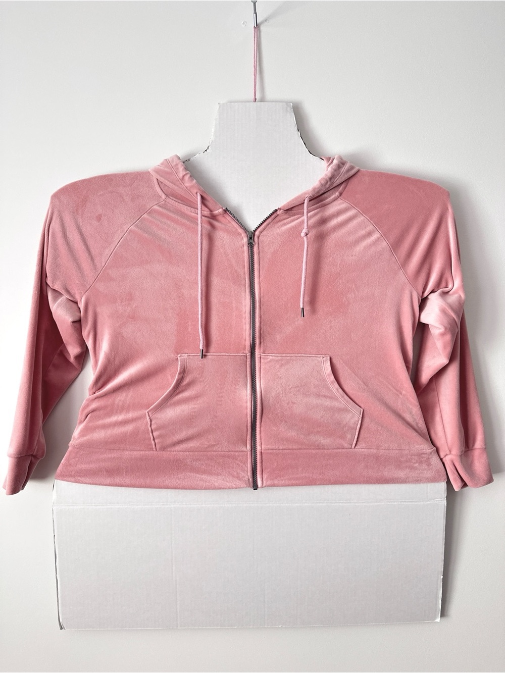 baby pink velour hoodie